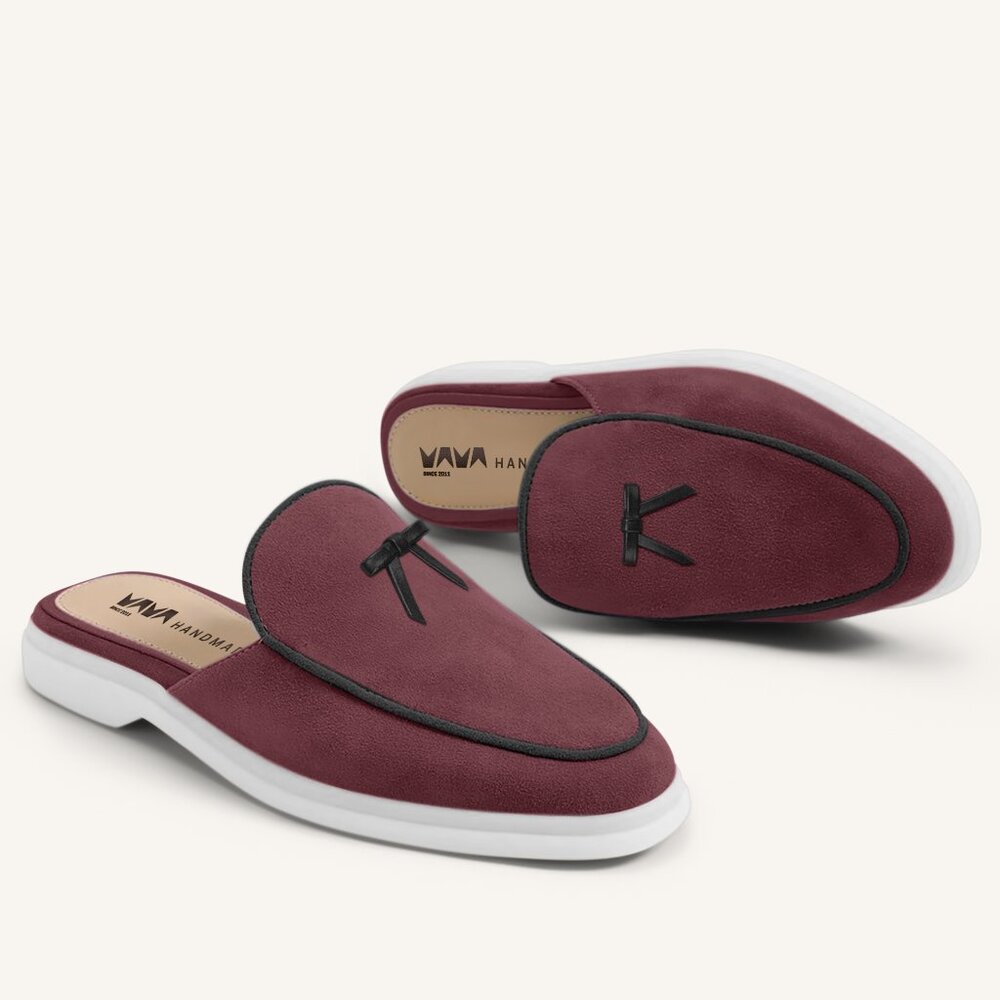 M.A.M.A. Bow Collection - Women's Mules Shoes | Burgundy